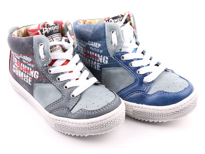 American Club C-C13141 navy blue and gray children's sports shoes, size 32-36
