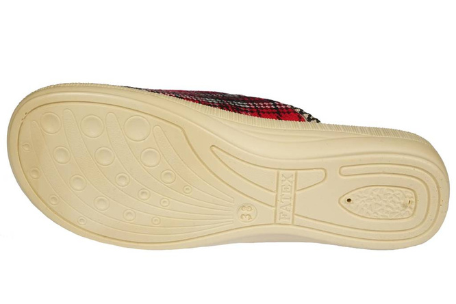 Women's textile slippers Fatex DF2202 red, size 36-41
