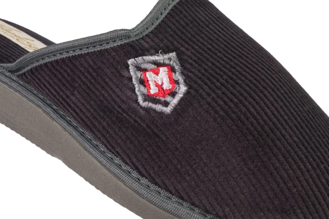 Pantofle męskie Meteor MV251 SZYMON SZTRUKS granatowe i popielate rozm.40-45