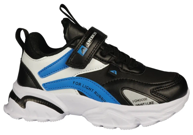 Buty sportowe dziecięce American Club BBS-21 czarno-czerwone i czarno-niebieskie rozm.27-31