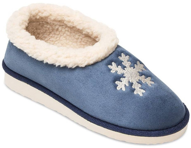 Women's slippers Meteor DV081 SNOWFLAKE blue and burgundy size 36-41