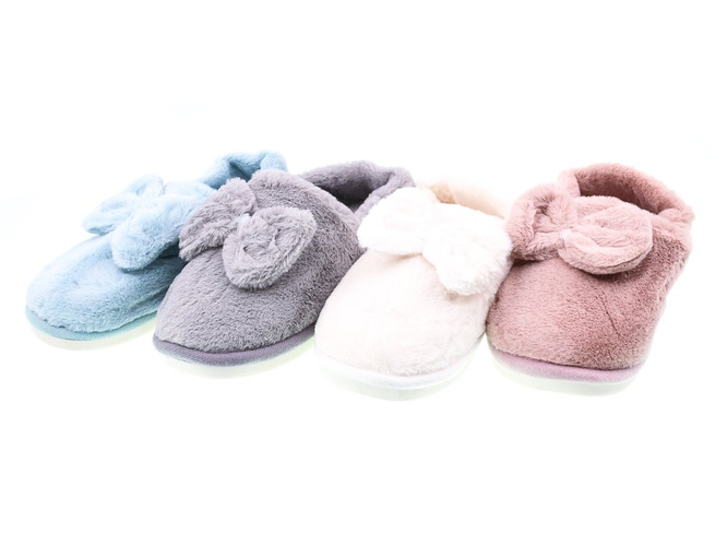 Wei Wei DE19 women's textile slippers, white, gray, blue and light pink, size 37-42