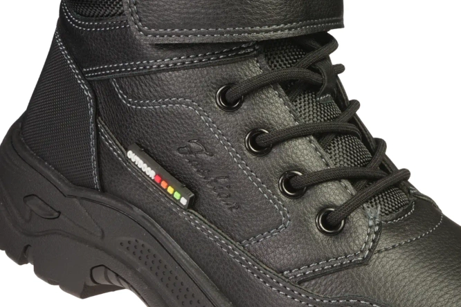 American Club Children’s Winter Boots CXD-159 – Black & Khaki, Sizes 35–39