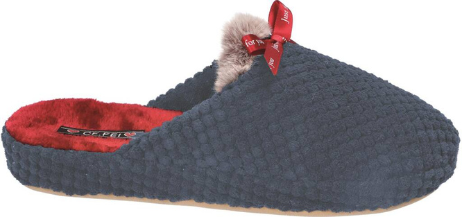 American Club DSL-13 women's textile slippers, black and navy blue, sizes 37-41