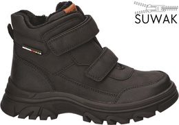 American Club CXD-98 children's winter shoes, navy blue and camel, sizes 32-36