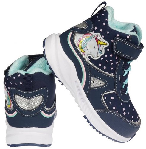 Buty zimowe dziecięce American Club BRL-92 szare i granatowe rozm.28-32