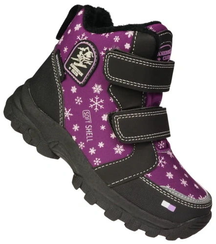 American Club BRL-129 children's winter shoes, purple and black, sizes 29-33