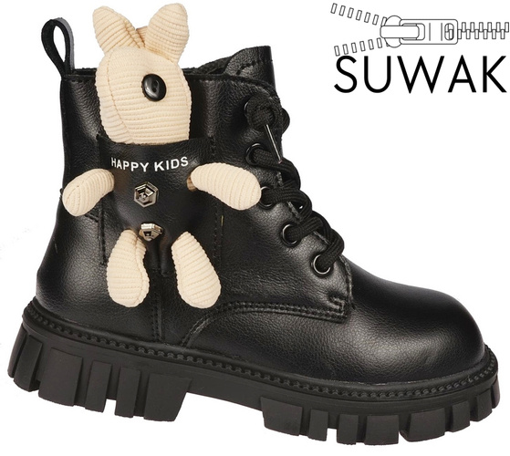 Apawwa AND739BL children's boots black size 21-25