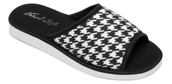 Women's slippers Meteor DV089 PEPITKO black and white size 36-41