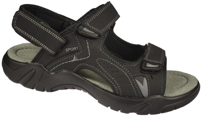 Bizoe MA43-1BL men's sandals, black, sizes 41-46