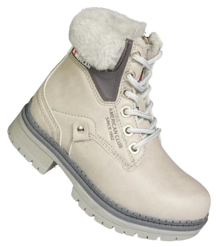 American Club BSP-03 burgundy and gray children's winter shoes, size 27-31