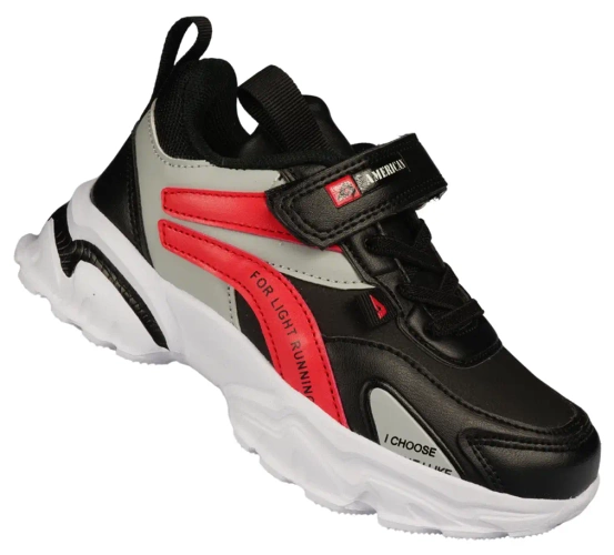 American Club BBS-21 black-red and black-blue children's sports shoes, size 27-31