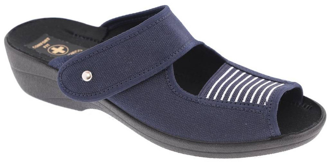 Pantofle tekstylne damskie Skarbek R334 granatowe rozm.36-41