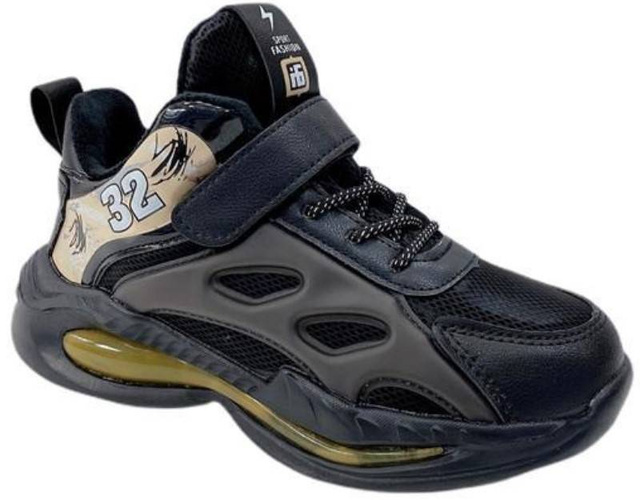 Children's sports shoes insulated Clibee CP690BLYE black and yellow size 32-37