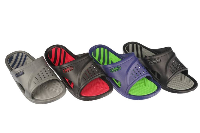 Men's pool slippers Gofar MN0675 black, gray and navy blue, size 41-46