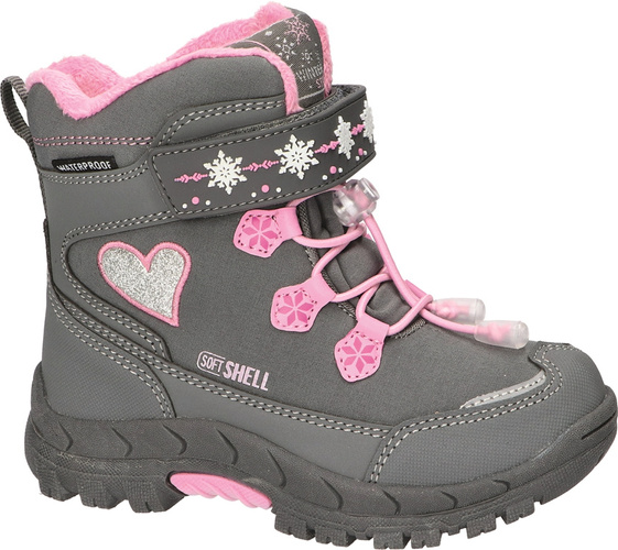 Buty zimowe dziecięce American Club BHL-38 szare i granatowe rozm.27-31