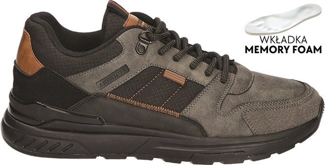 Buty sportowe męskie American Club MAA-49 czarno-szare rozm.42-44