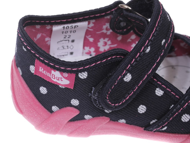 Tenisówki dziecięce na pary Ren But MOTYL KROPKI granatowe rozm.21-27