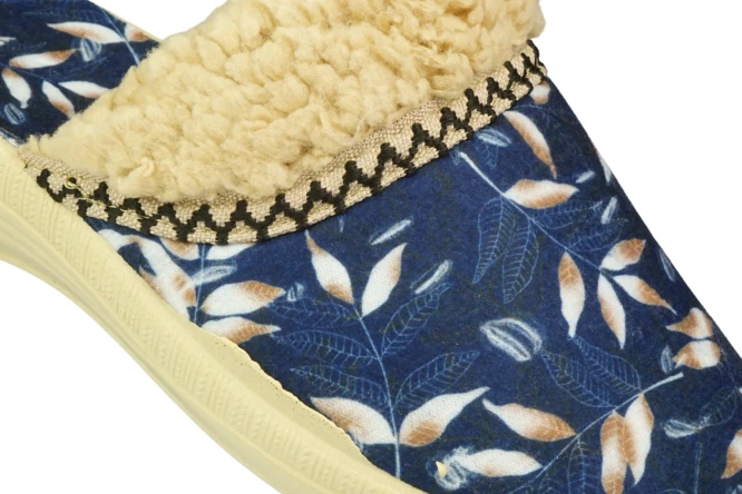Women’s textile slippers Fatex DF2511 navy color, sizes 36–41