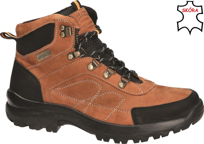 Obuwie zimowe męskie American Club MCY-58 czarne i brązowe rozm.41-45