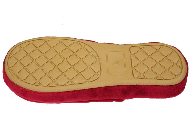American Club DSL-12 women's textile slippers, red and navy blue, sizes 37-41