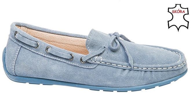 Mokasyny damskie American Club DJK-07 jasno-niebieskie rozm.37-41