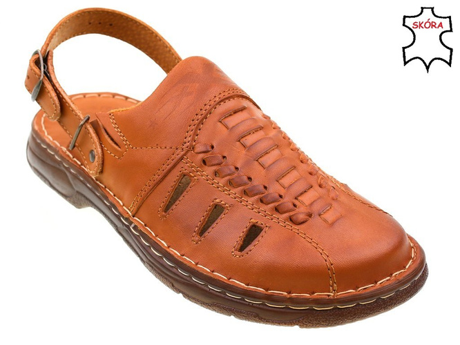 Men's sandals Łukpol M806-2KO cognac size 41-46