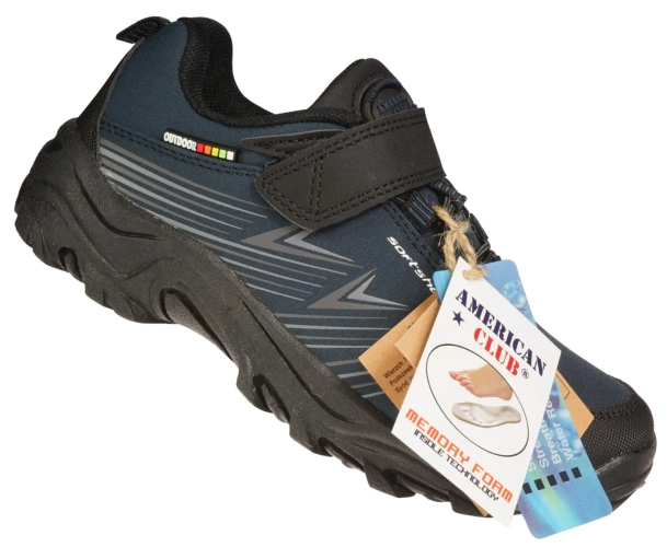 Buty sportowe dziecięce American Club CWT-246 czarne i granatowe rozm.32-36