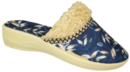 Pantofle tekstylne damskie Fatex DF2511 granatowe rozm.36-41