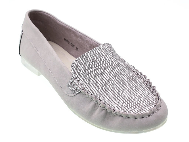 Women's loafers Sergio Leone DMK721-03NSI silver size 36-40