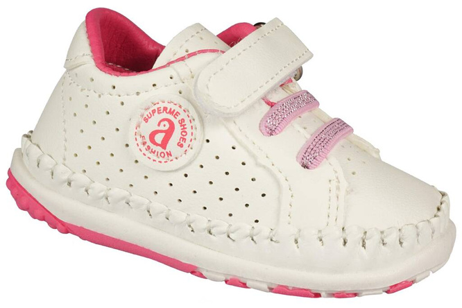 Apawwa 0FC43CE children's shoes, white, sizes 17-20