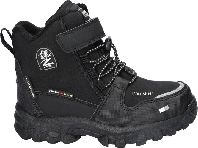 American Club BRL-133 children's winter shoes, black and navy blue, sizes 27-31