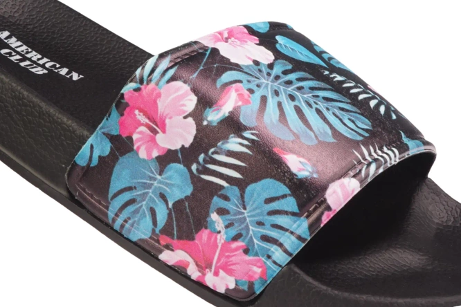 Klapki basenowe młodzieżowe American Club DNH-125 czarno-niebieskie rozm.37-41