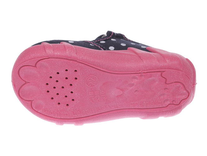 Tenisówki dziecięce na pary Ren But MOTYL KROPKI granatowe rozm.21-27