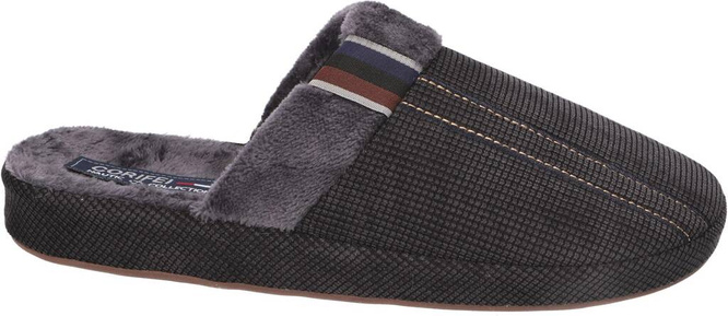 American Club MSL-02 men's textile slippers, brown and navy blue, sizes 41-45