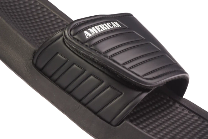 American Club DNH-128 youth swimming pool flip-flops, black and navy blue, sizes 37-41