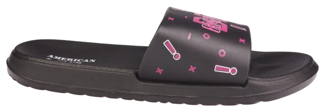 American Club DNH-126 youth swimming pool flip-flops, pink and black, sizes 37-41