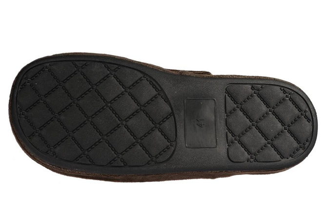American Club MSL-15 men's textile slippers, brown and gray, sizes 41-45