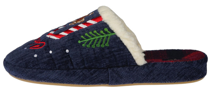 American Club DSL-12 women's textile slippers, red and navy blue, sizes 37-41
