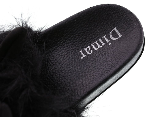 Women's textile slippers Dimar DDIMARBLACK black, size 36-41