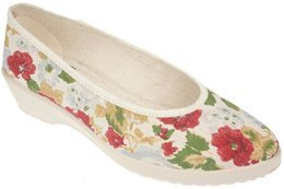 Women's trainers Skarpol 137 KWIATY LEN beige sizes 36-41
