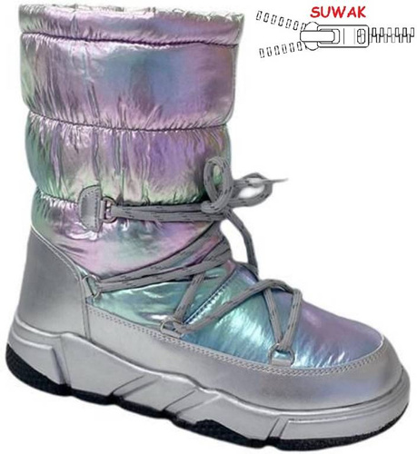 Children's snow boots Clibee CA107SI holographic sizes 32-37