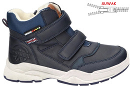 Buty zimowe dziecięce American Club CXD-98 granatowe i camelowe rozm.32-36
