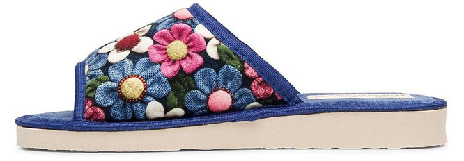 Pantofle damskie Meteor DV049 ULA granatowe i bordowe rozm.36-40