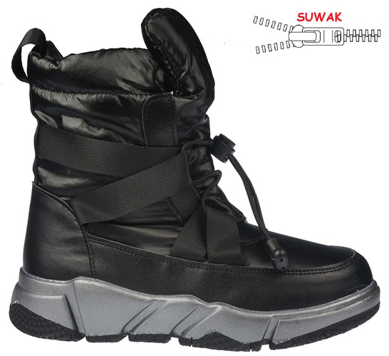 Children's winter shoes Clibee CA-91BL black size 32-37