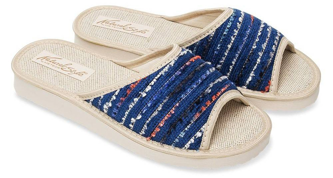 Women's slippers Meteor DV098 AGATA blue and brown size 36-41