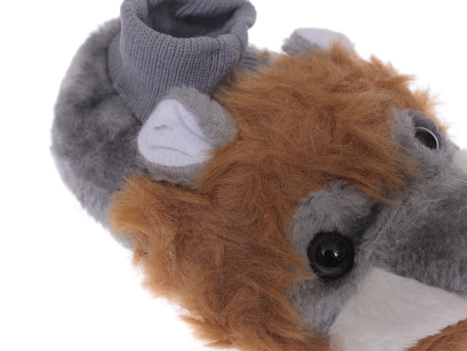 Bambosze tekstylne dziecięce Gofar CHD2003 szare i brązowe rozm. 30-35