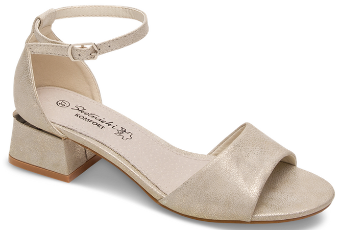 Skotnicki DS-3-0636GO women's sandals, gold, sizes 36-41