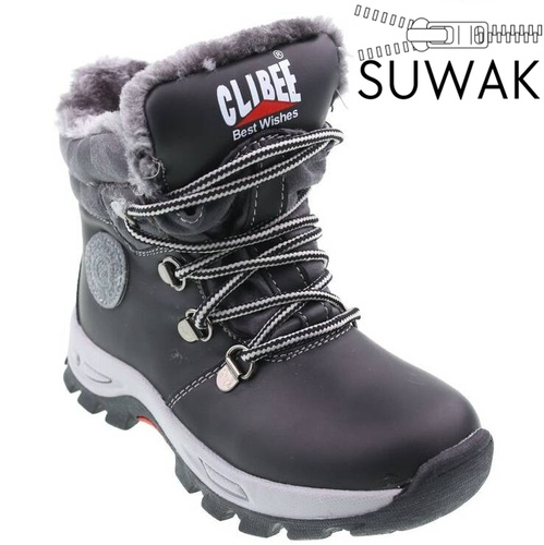 Children's winter shoes Clibee BH-131BL black size 26-31