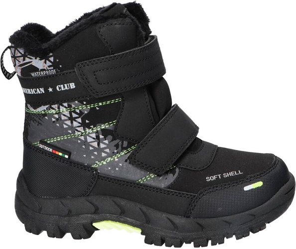 American Club BHL-102 children's winter shoes, black, sizes 27-31